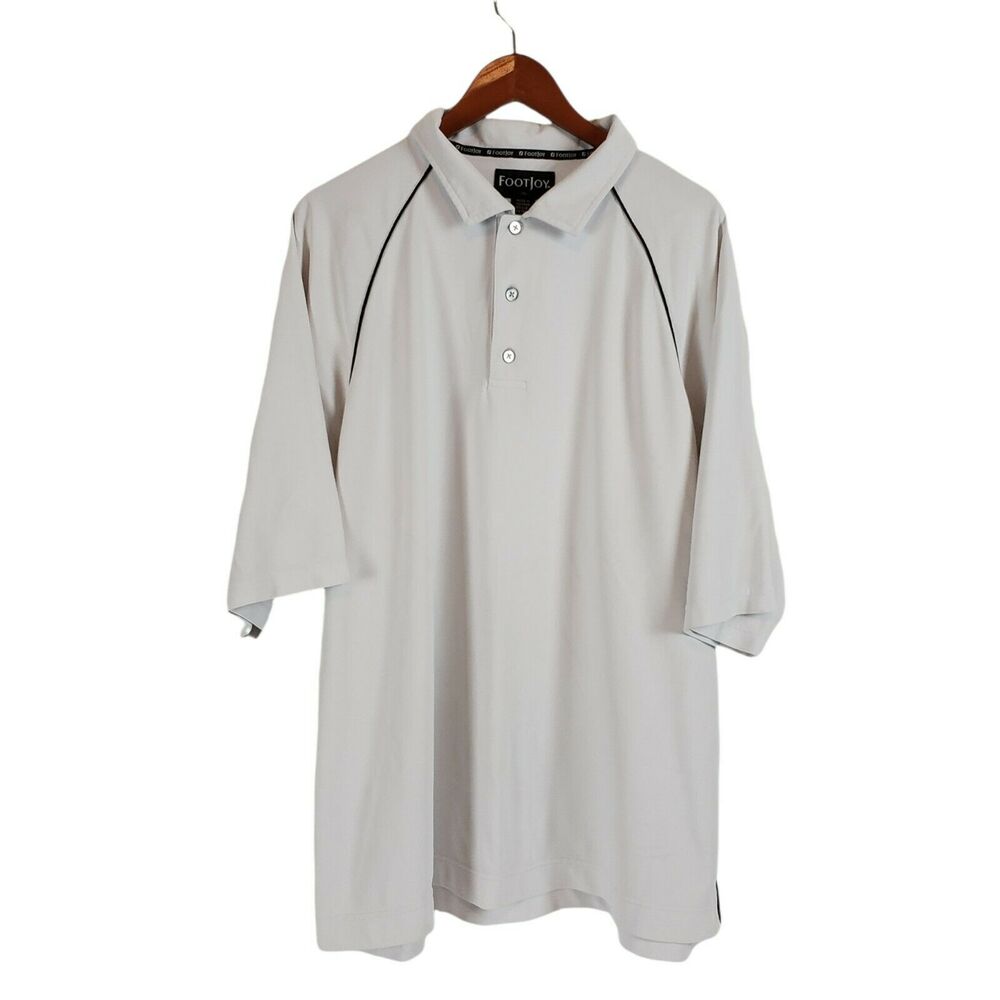 FootJoy Golf Polo SIZE X-Large XL  Collar Shirt Mens White Short Sleeve FLAW